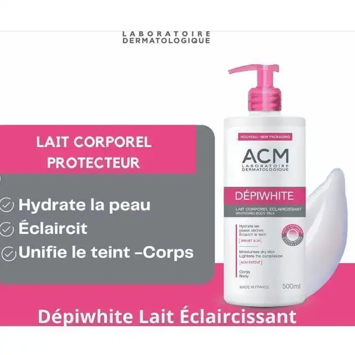 ACM DEPIWHITE LAIT CORPOREL ECLAIRCISSANT PEAUX SECHES CORPS 500ML