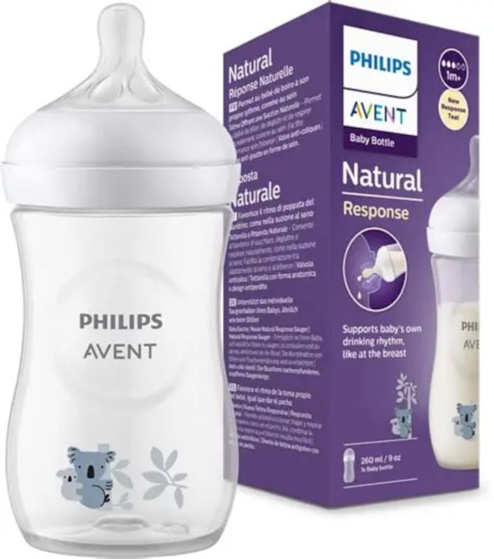 AVENT BIBERON NATUREL RESPONSE +1MOIS 260ML KOALA REF SCY903/67