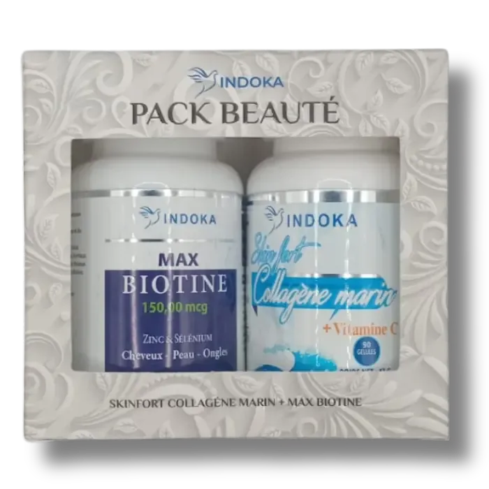 INDOKA PACK BEAUTE COLLAGENE MARIN + MAX BIOTINE