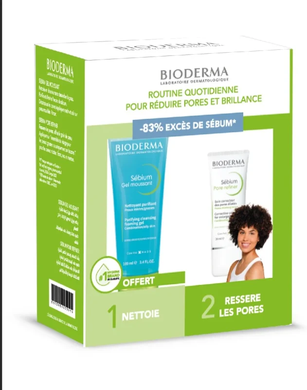 BIODERMA ROUTINE QUOTIDIENNE POUR REDUIRE PORES ET BRILLANCE