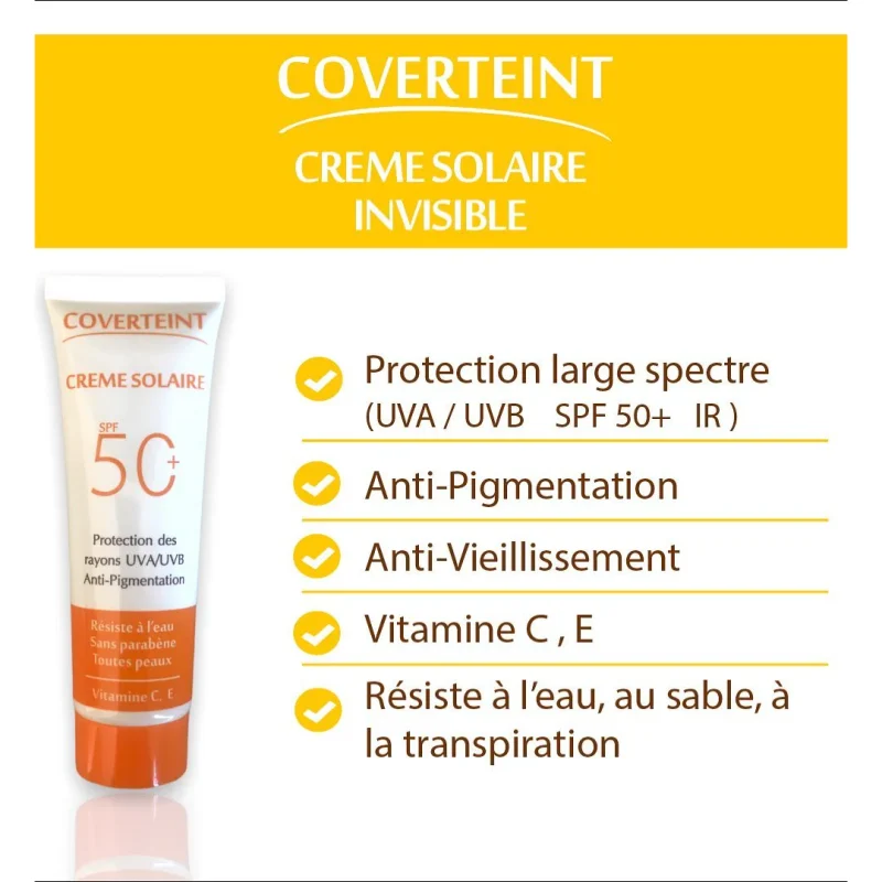 COVERTEINT CRÈME SOLAIRE SPF50+ 50ML