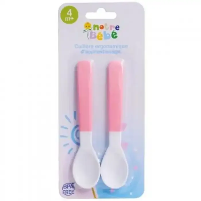 NOTRE BEBE CUILLERES ERGONOMIQUES D'APPRENTISSAGE +4M