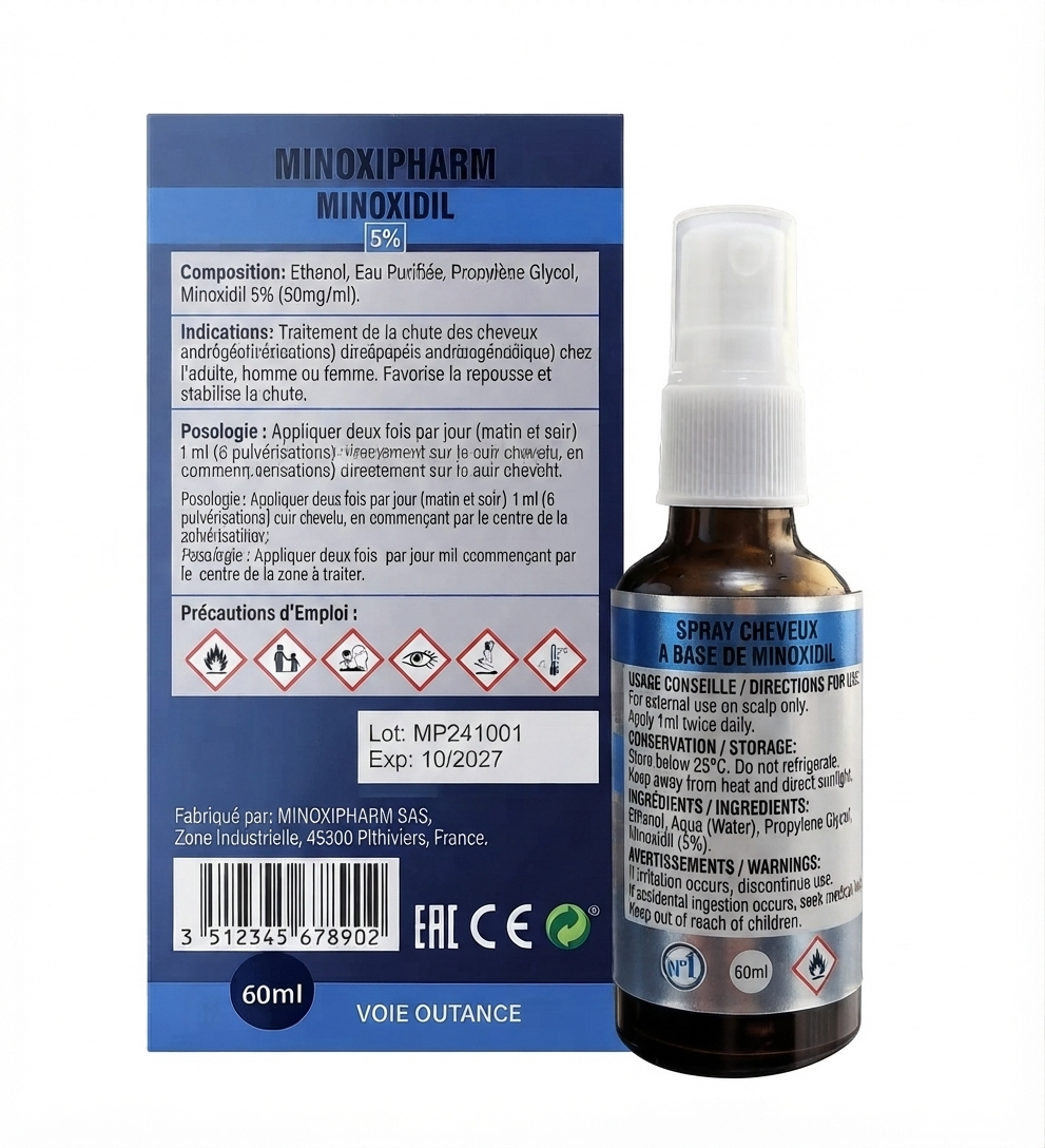 MINOXIPHARM MINOXIDIL 5% 60ml — vue 2